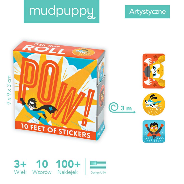 MUDPUPPY, Naklejki na rolce Superbohaterowie 100 szt. MUDPUPPY, Naklejki na rolce Superbohaterowie 100 szt.
