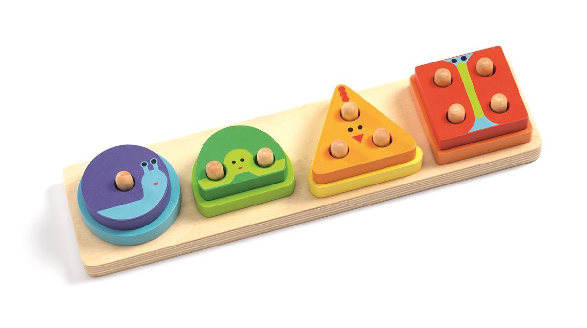 Djeco, Drewniana układanka 1234 BASIC