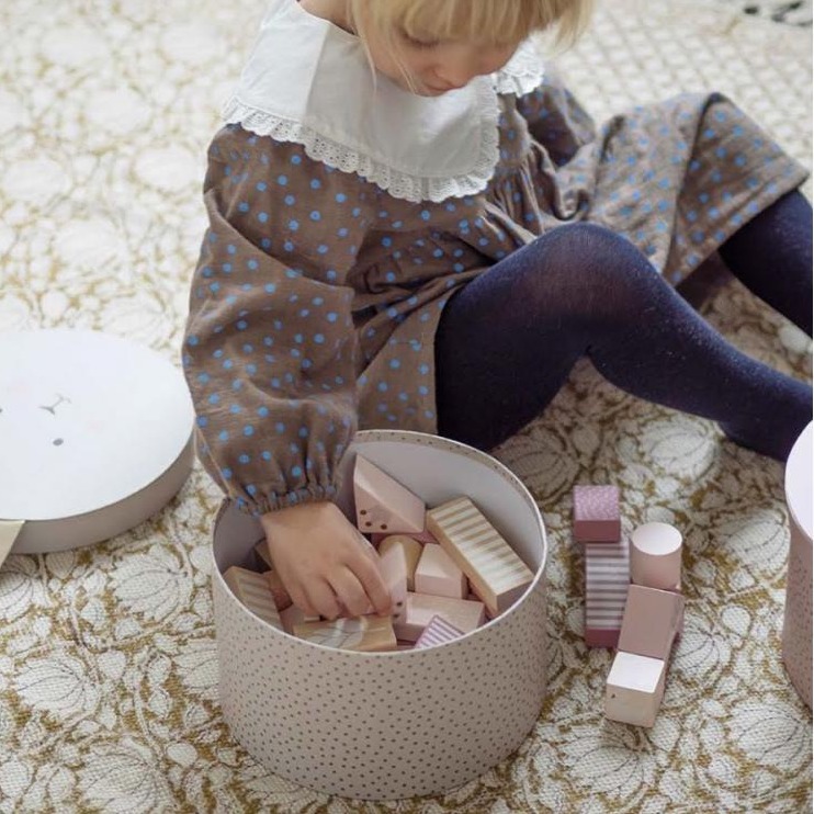 Jabadabado, Drewniane klocki w wiaderku różowe 50 szt