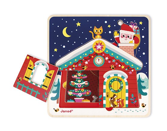 Janod, Puzzle drewniane 3-warstwowe Gwiazdka Janod, Puzzle drewniane 3-warstwowe Gwiazdka