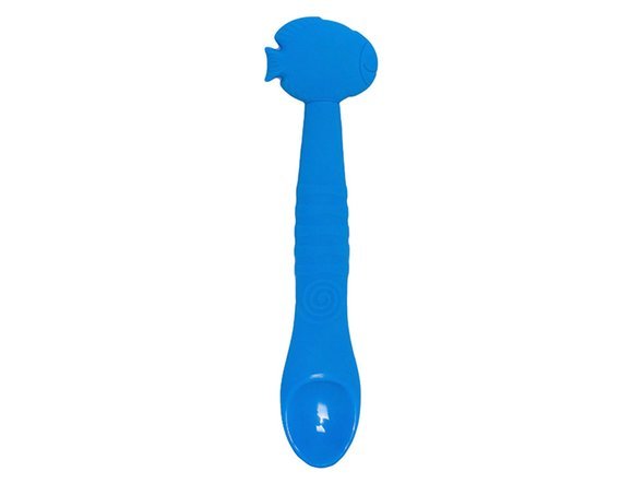 KIDodo - Silikonowa Łyżeczka, Niebieska Rybka, 6m+