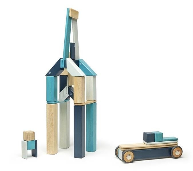 Tegu, Drewniane klocki magnetyczne CLASSICS zestaw 42szt Blues