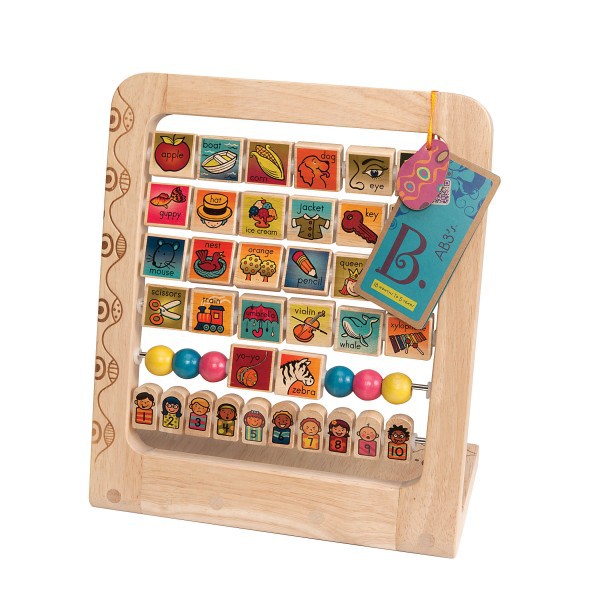 Btoys, Drewniany stojak – ALFABET i LICZBY - obracane kostki Btoys, Drewniany stojak – ALFABET i LICZBY - obracane kostki