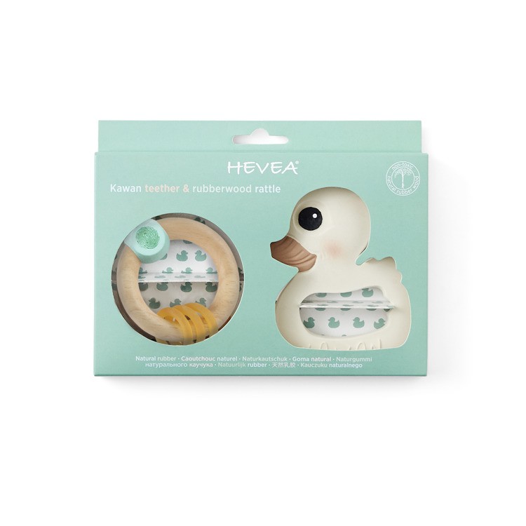 Hevea, Zestaw kaczuszka gryzak KAWAN i grzechotka
