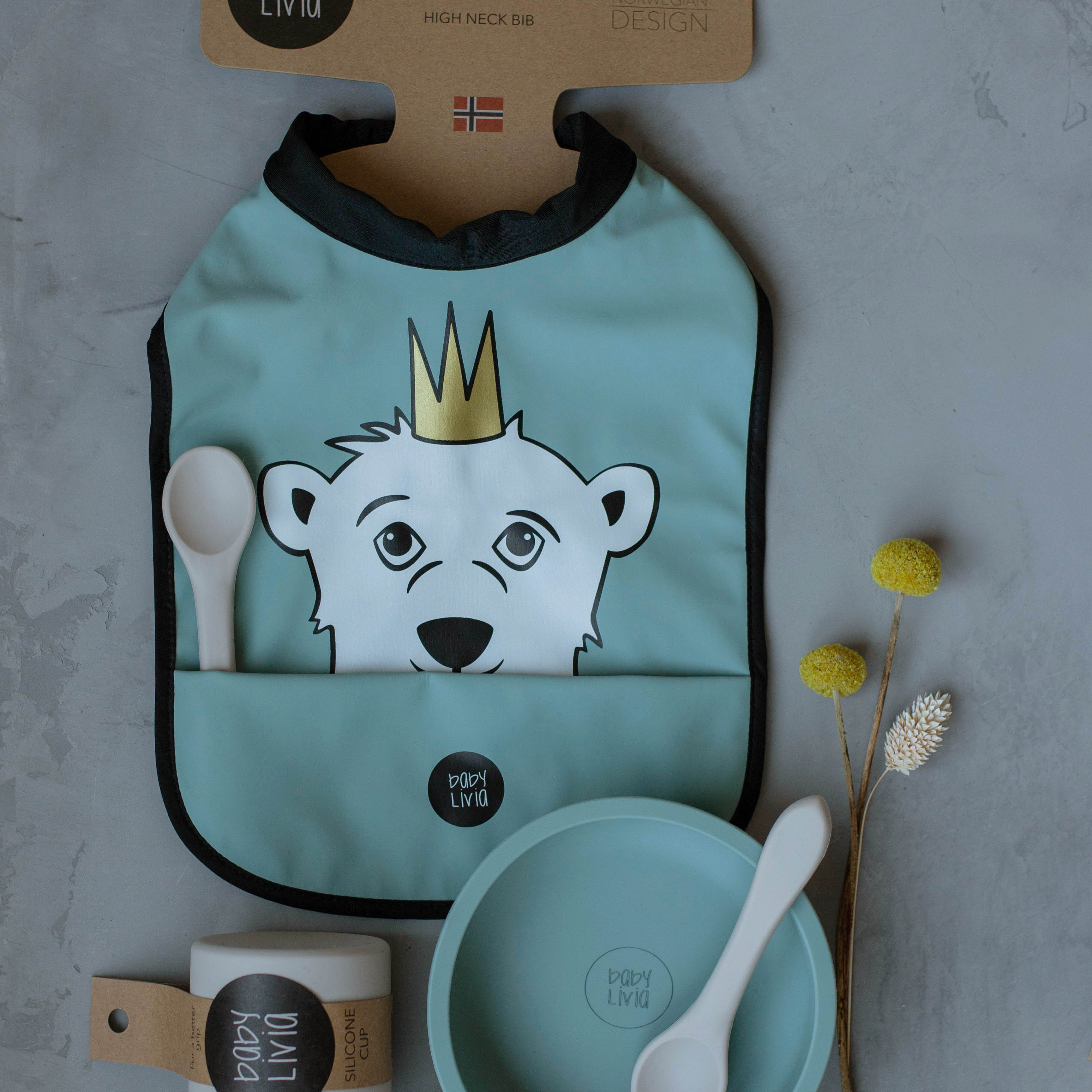 Baby Livia, Śliniak Mint Miś Baby Livia, Śliniak Mint Miś