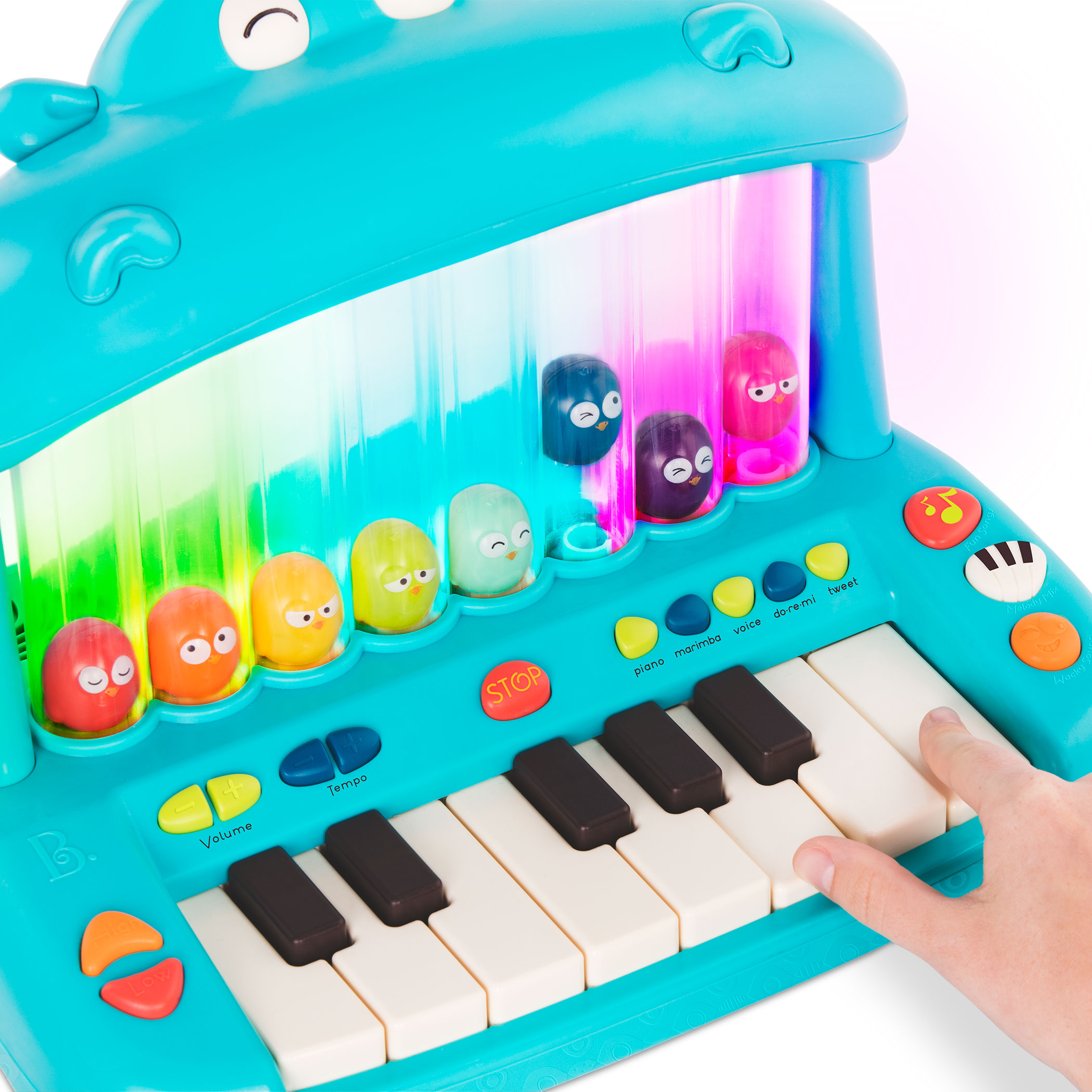 Btoys, Keyboard - Hipopotam - ze skaczącymi ptaszkami - muzyka i światło Btoys, Keyboard - Hipopotam - ze skaczącymi ptaszkami - muzyka i światło