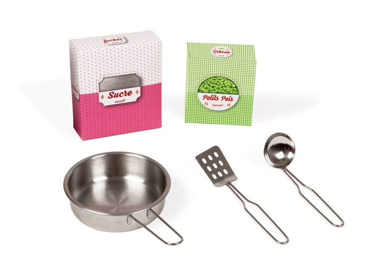 Janod, Kuchnia drewniana duża z akcesoriami Macaron Janod, Kuchnia drewniana duża z akcesoriami Macaron