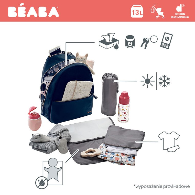 Beaba, Plecak dla mamy San Francisco blue/snake Beaba, Plecak dla mamy San Francisco blue/snake