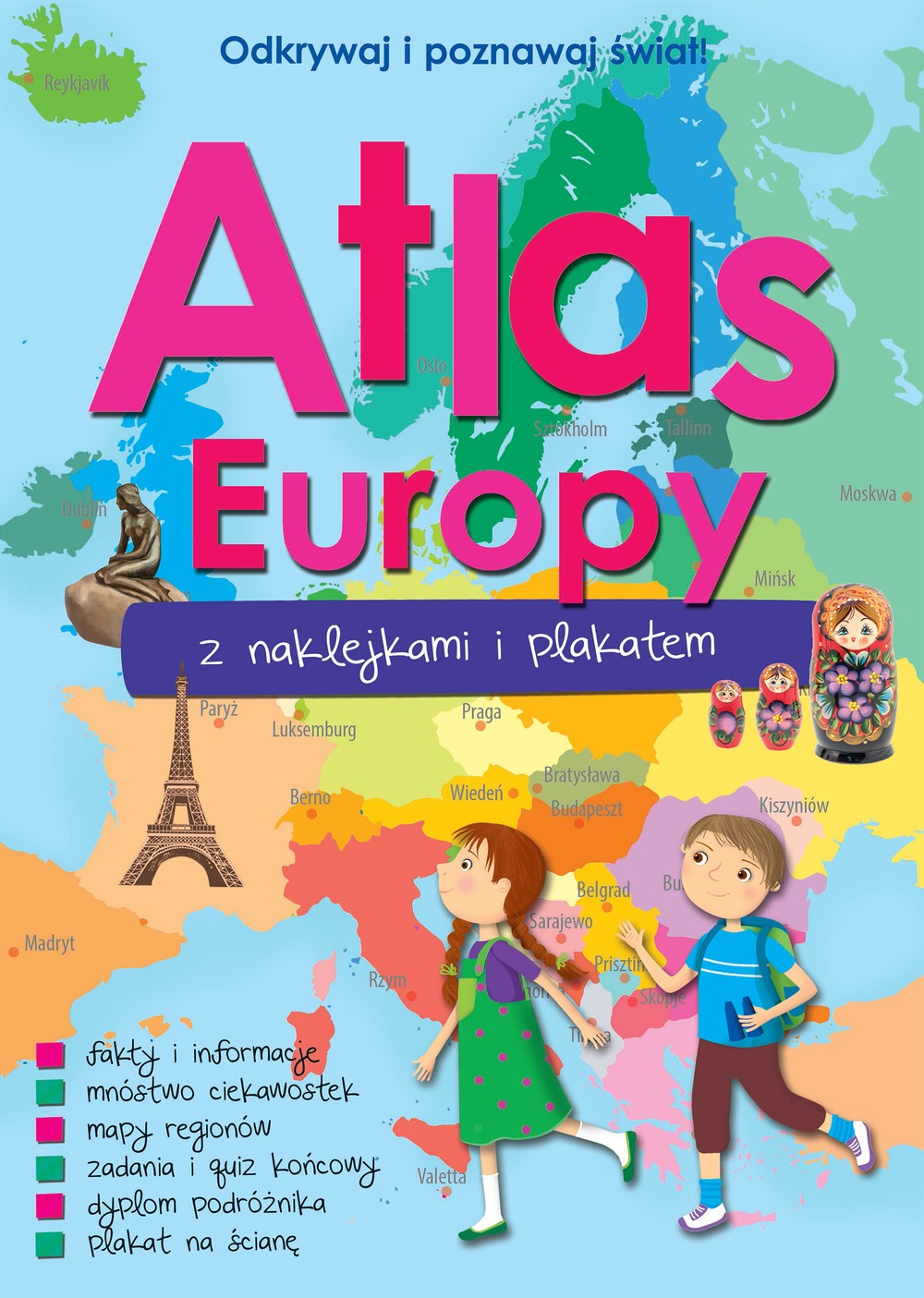 Atlas europy z naklejkami i plakatem Atlas europy z naklejkami i plakatem