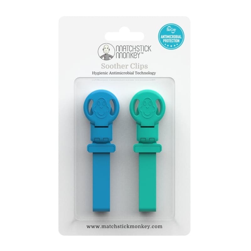 Matchstick Monkey, 2 zawieszki silikonowe MULTI Blue & Green