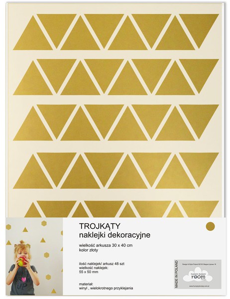 Naklejki ścienne złote Trójkąty
