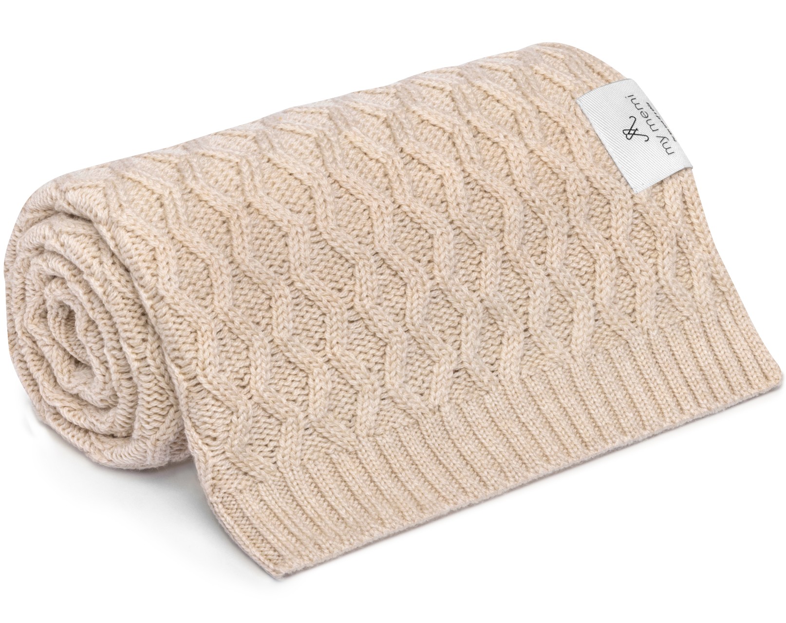 My Memi, Kocyk ze 100% wełny merino Vines - premium collection - Warm beige My Memi, Kocyk ze 100% wełny merino Vines - premium collection - Warm beige