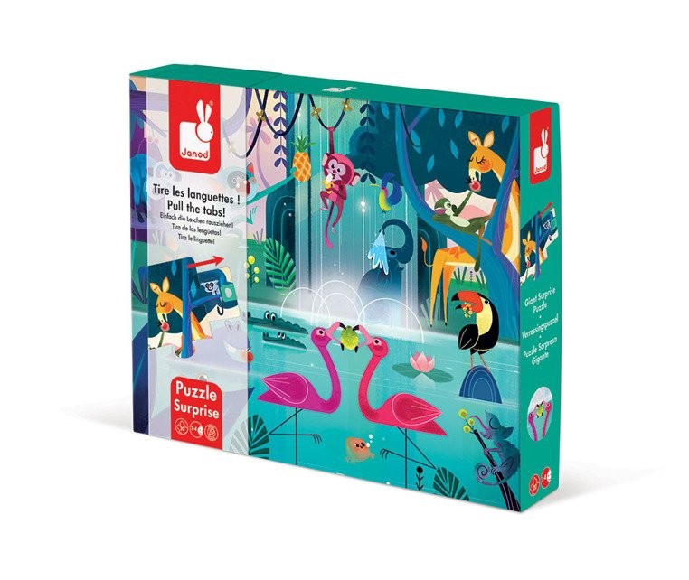 Janod, Puzzle z niespodzianką 20 elementów Uczta w dżungli