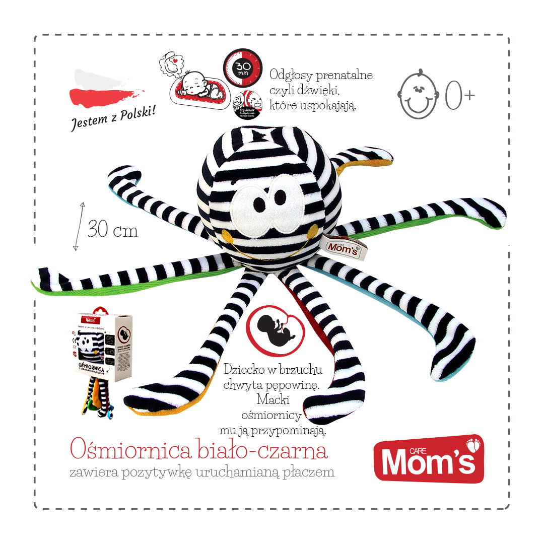 Mom's Care, Ośmiornica z szumem biało-czarna Mom's Care, Ośmiornica z szumem biało-czarna
