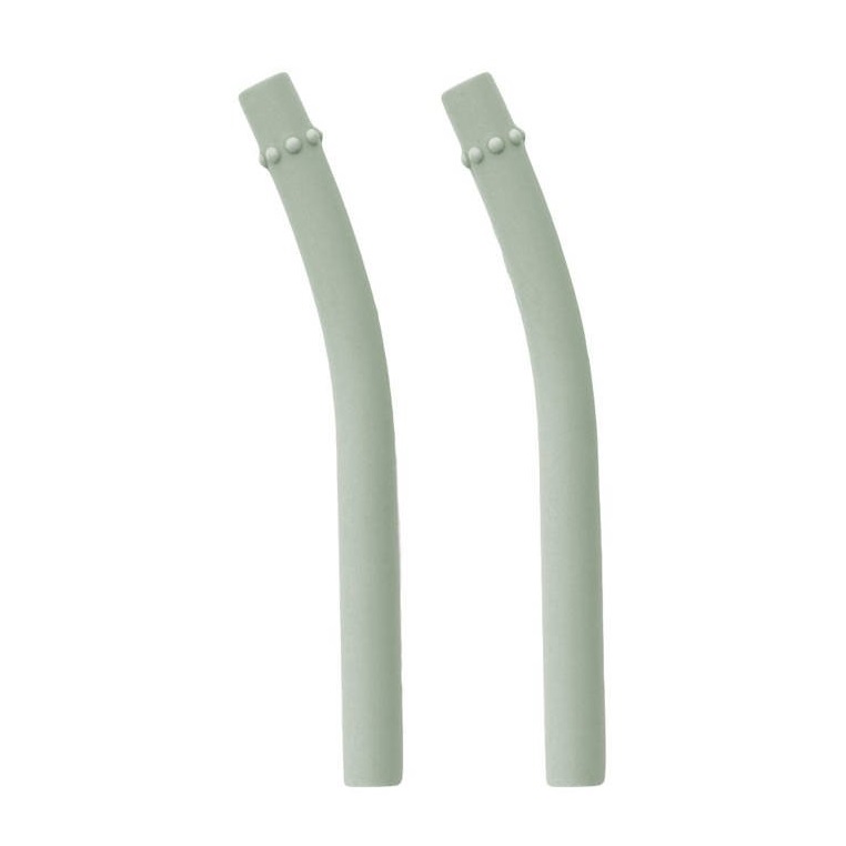 EZPZ, Zestaw uzupełniających silikonowych słomek do kubeczka Mini Cup 2 szt. pastelowa zieleń