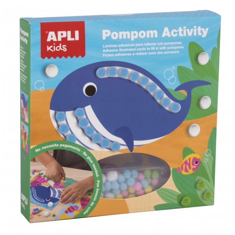 Apli Kids, Zestaw artystyczny z pomponami - Morze Apli Kids, Zestaw artystyczny z pomponami - Morze
