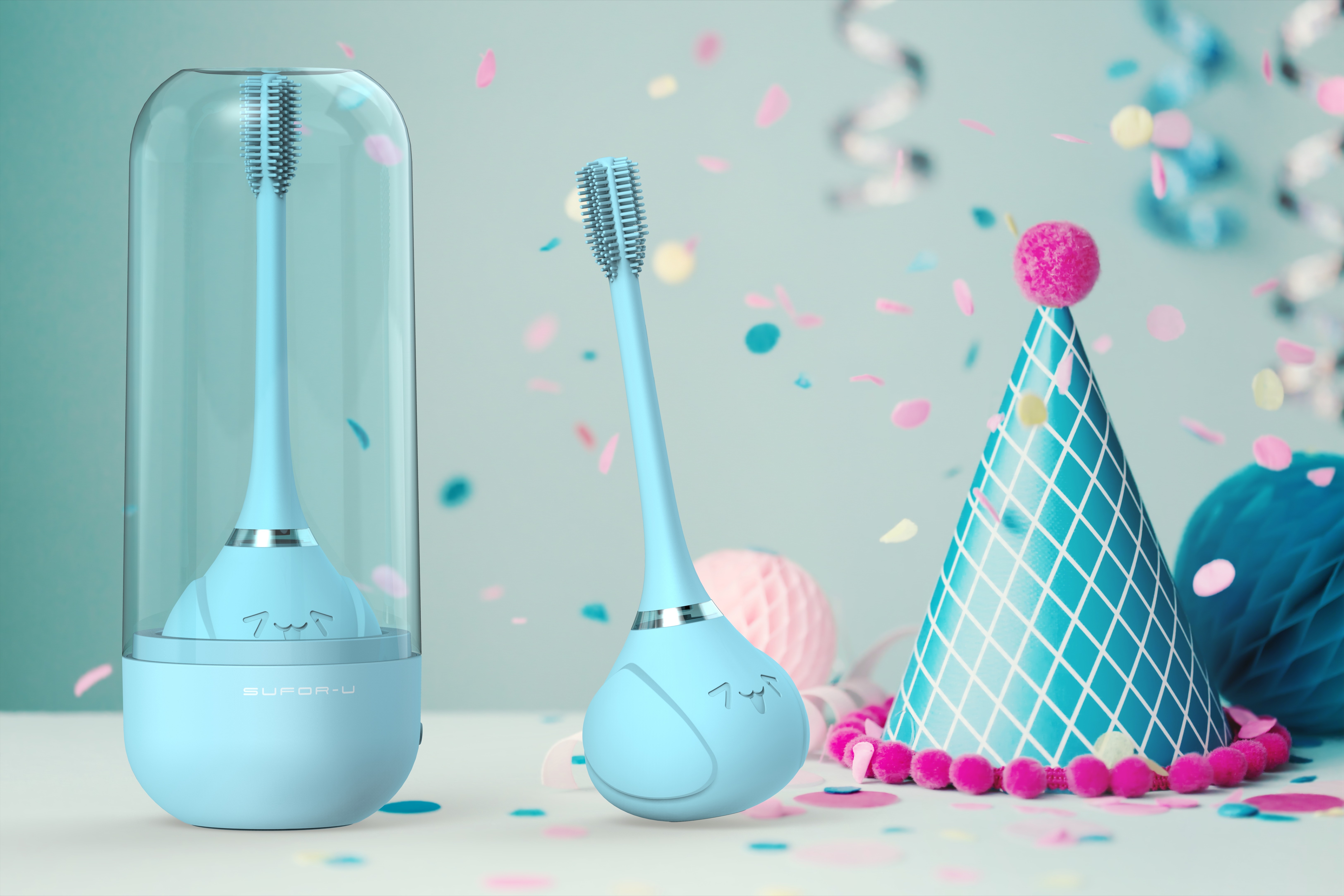 InnoGio, Soniczna elektryczna szczoteczka do zębów dla dzieci z funkcją 360° - niebieska InnoGio, Soniczna elektryczna szczoteczka do zębów dla dzieci z funkcją 360° - niebieska