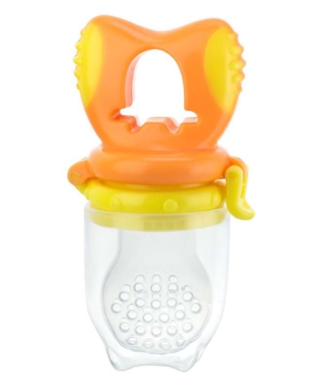 Gryzak silikonowy do podawania pokarmu żółto-pomarańczowy Gryzak silikonowy do podawania pokarmu żółto-pomarańczowy