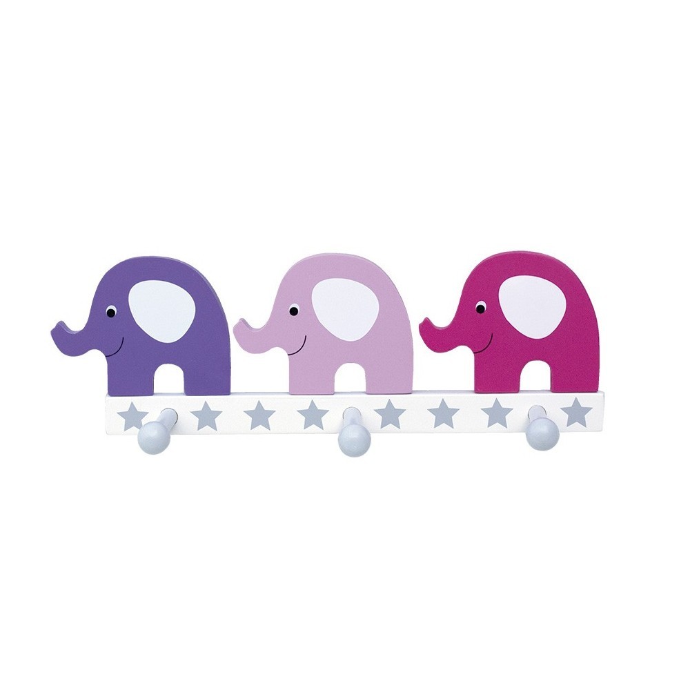 JaBaDaBaDo, Wieszak różowe słonie - potrójny JaBaDaBaDo, Wieszak różowe słonie - potrójny