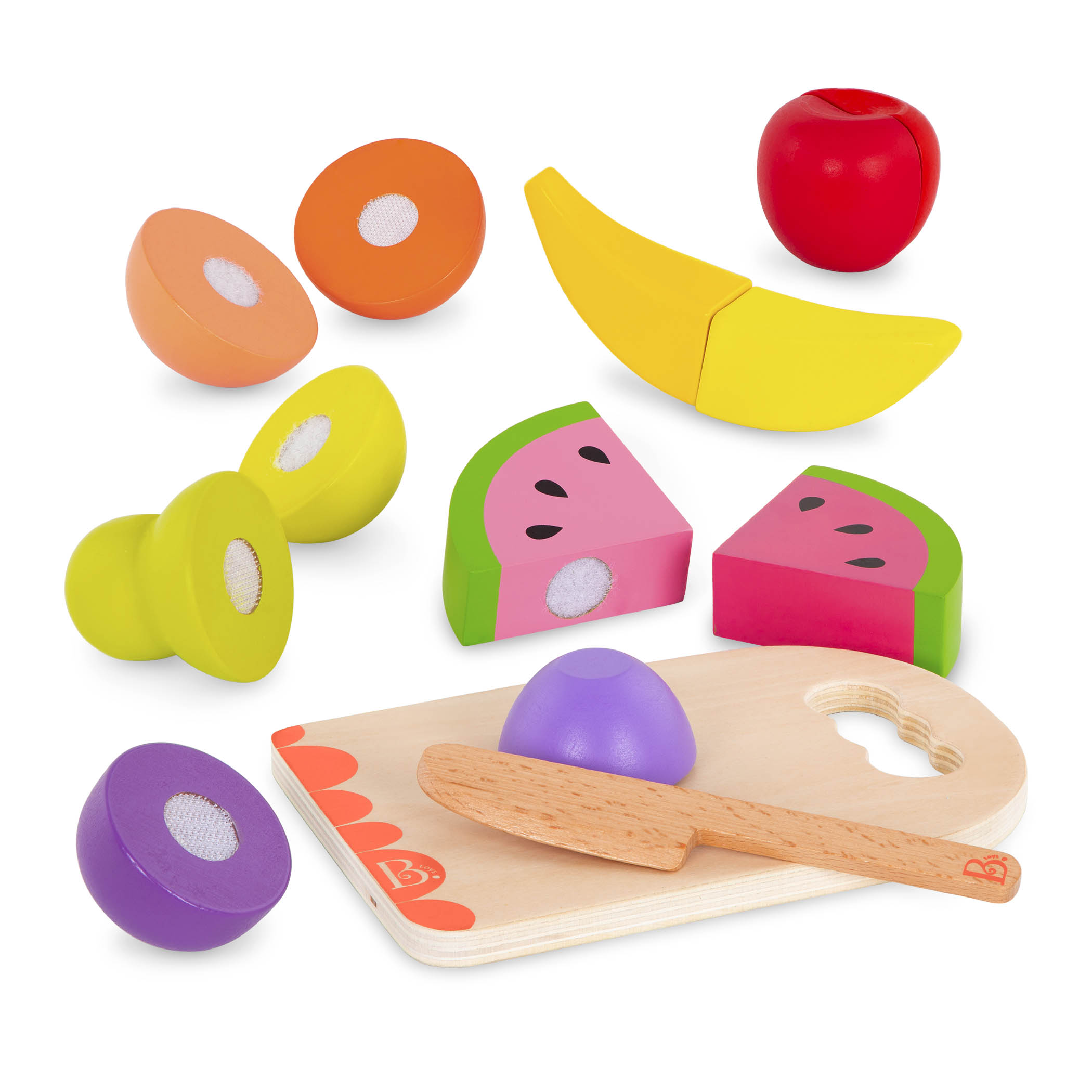 Btoys, Chop ‘n’ Play – Wooden Toy Fruits – zestaw drewnianych OWOCÓW do krojenia