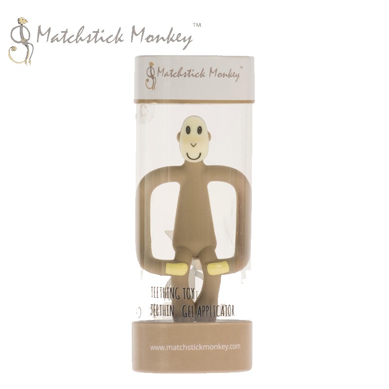 Matchstick Monkey, Gryzak Masujący ze Szczoteczką Szary Matchstick Monkey, Gryzak Masujący ze Szczoteczką Szary