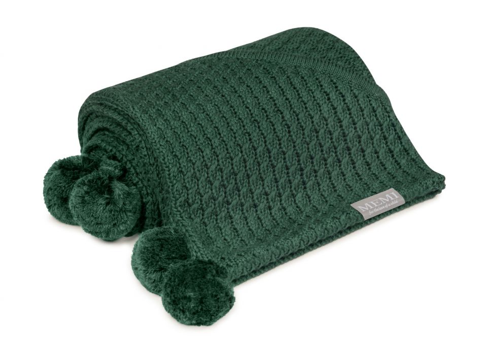 My Memi, Kocyk bambusowy z kapturkiem 90x90 bottle green My Memi, Kocyk bambusowy z kapturkiem 90x90 bottle green