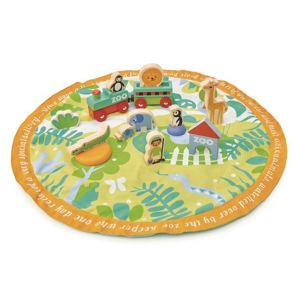 Tender Leaf Toys, Mata z drewnianymi zabawkami - Safari Tender Leaf Toys, Mata z drewnianymi zabawkami - Safari