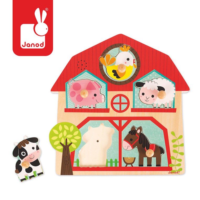 Janod, puzzle muzyczne Mieszkańcy farmy, Janod, puzzle muzyczne Mieszkańcy farmy,
