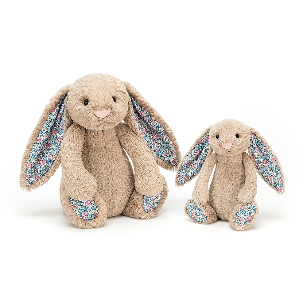 Jellycat, Królik beżowy z kolorowymi uszami 31cm