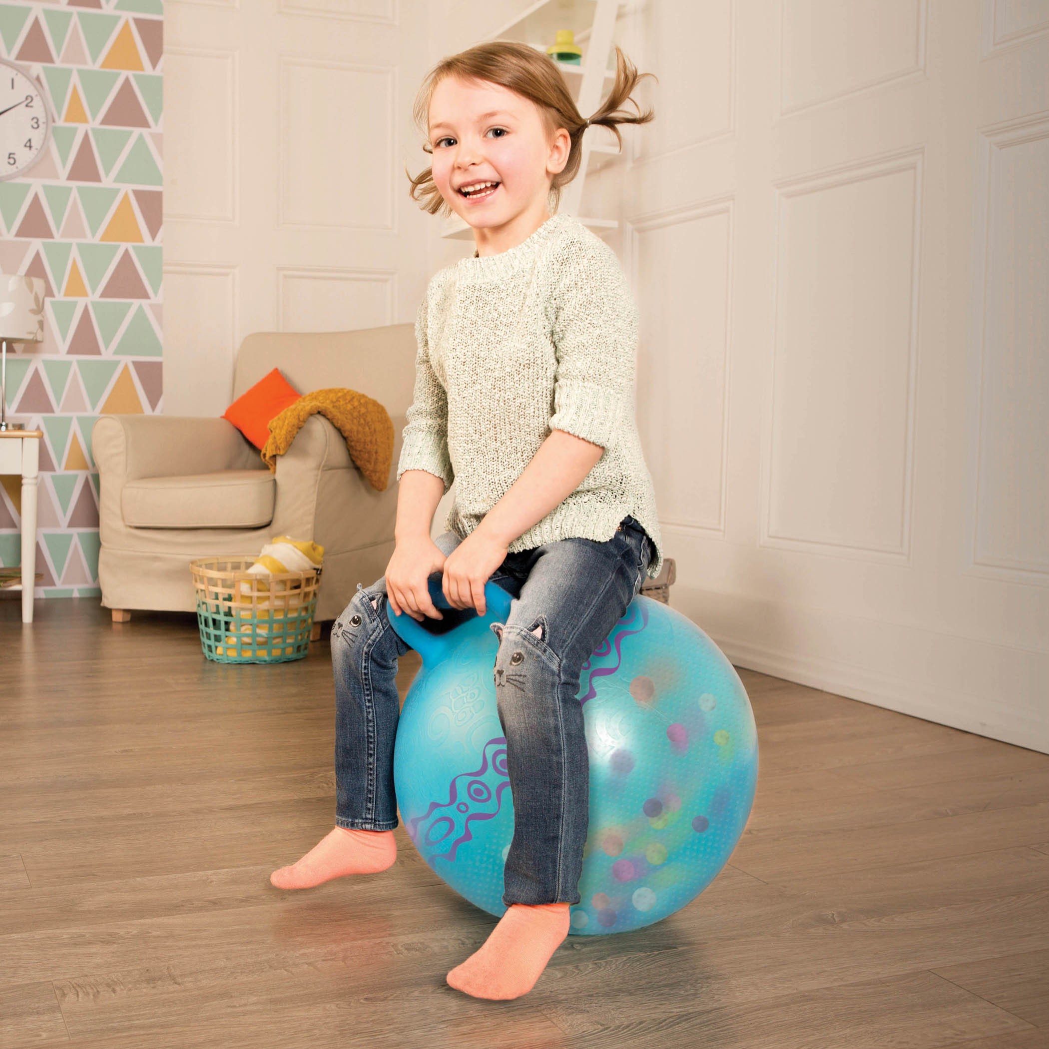 B Toys, Przeźroczysta piłka do skakania NIEBIESKA