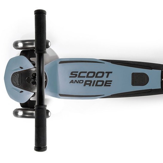 SCOOTANDRIDE Highwaykick 5 LED Hulajnoga trójkołowa balansowa ze świecącymi kółkami 5+ Steel SCOOTANDRIDE Highwaykick 5 LED Hulajnoga trójkołowa balansowa ze świecącymi kółkami 5+ Steel