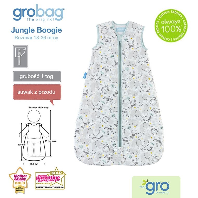 Gro Company, Śpiworek Grobag Jungle Boogie - Travel 1 tog 18-36 m-cy Gro Company, Śpiworek Grobag Jungle Boogie - Travel 1 tog 18-36 m-cy