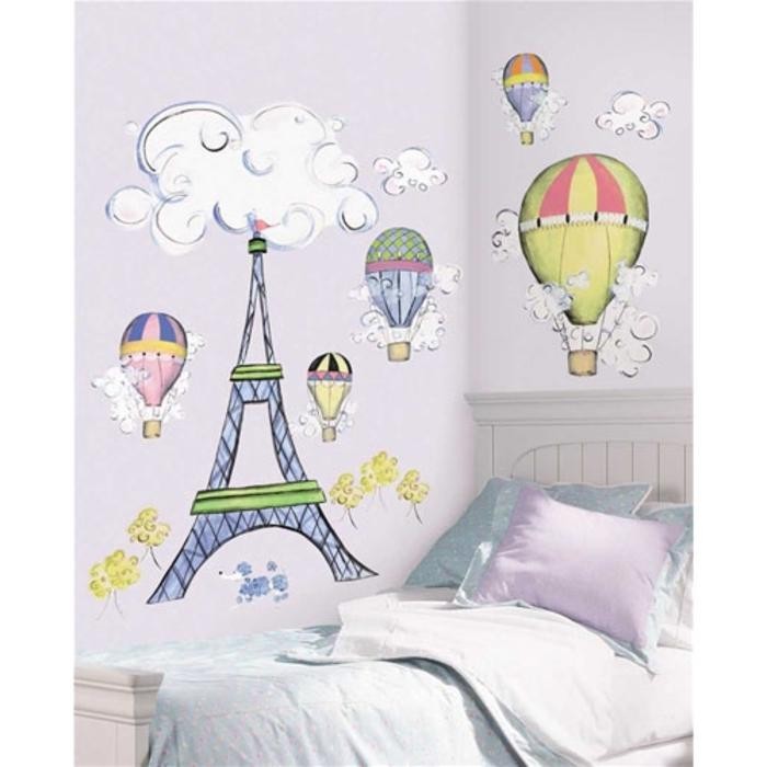 RoomMates, naklejki wielokrotnego użytku - Podróż balonem po Paryżu
