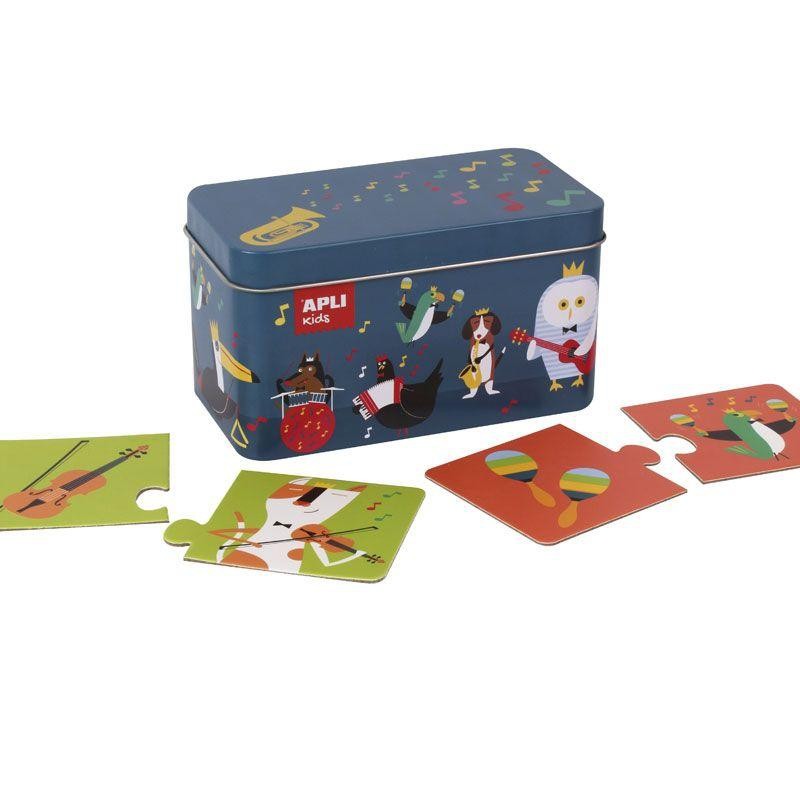 Apli Kids, Puzzle w metalowym pudełku - Instrumenty 3+