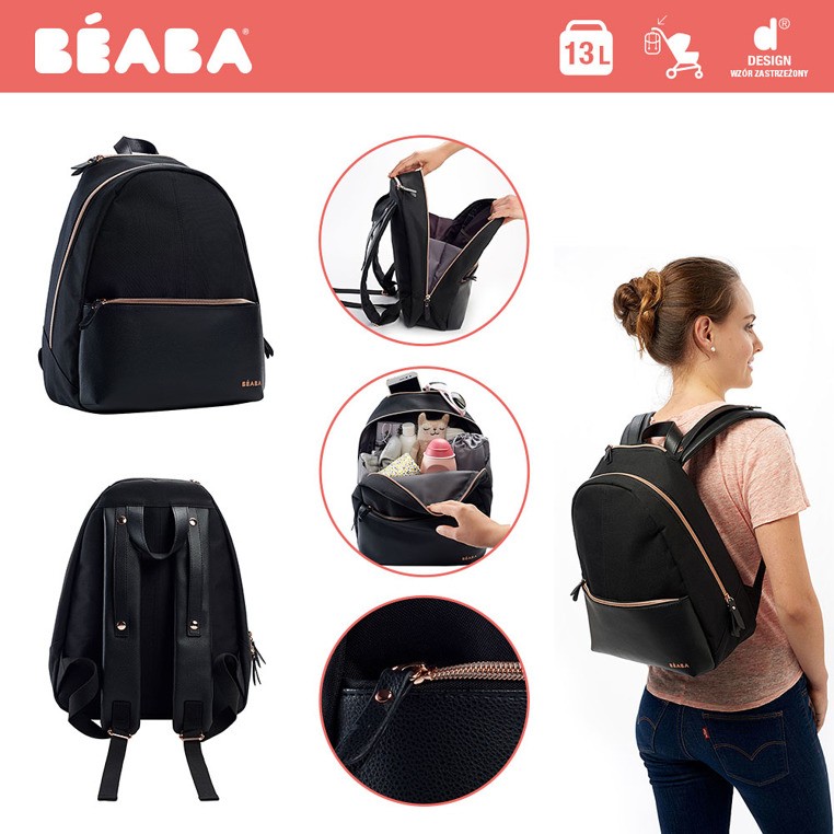 Beaba, Plecak dla mamy San Francisco black/pink gold Beaba, Plecak dla mamy San Francisco black/pink gold