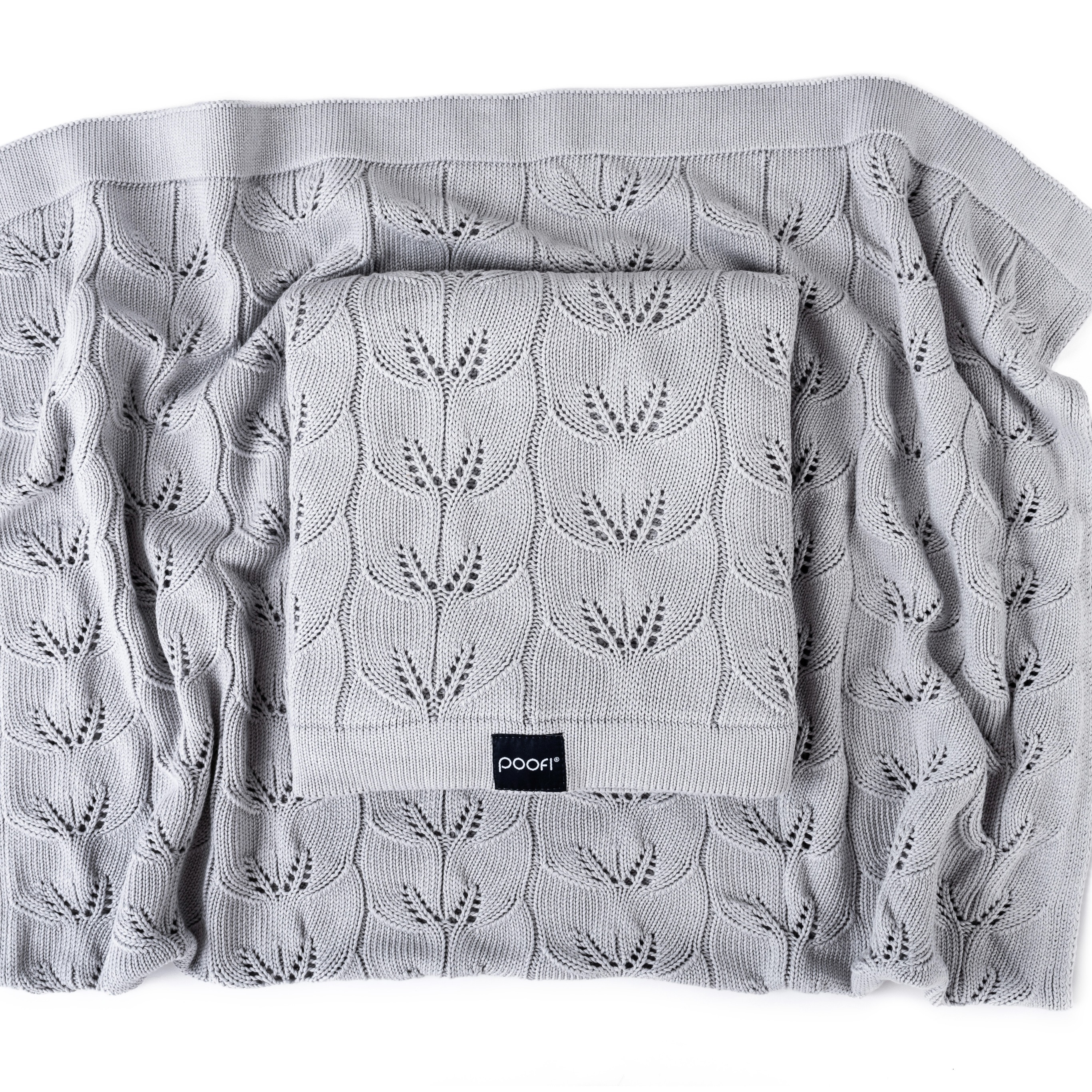 Poofi, Kocyk bambusowy Milano - jasny szary