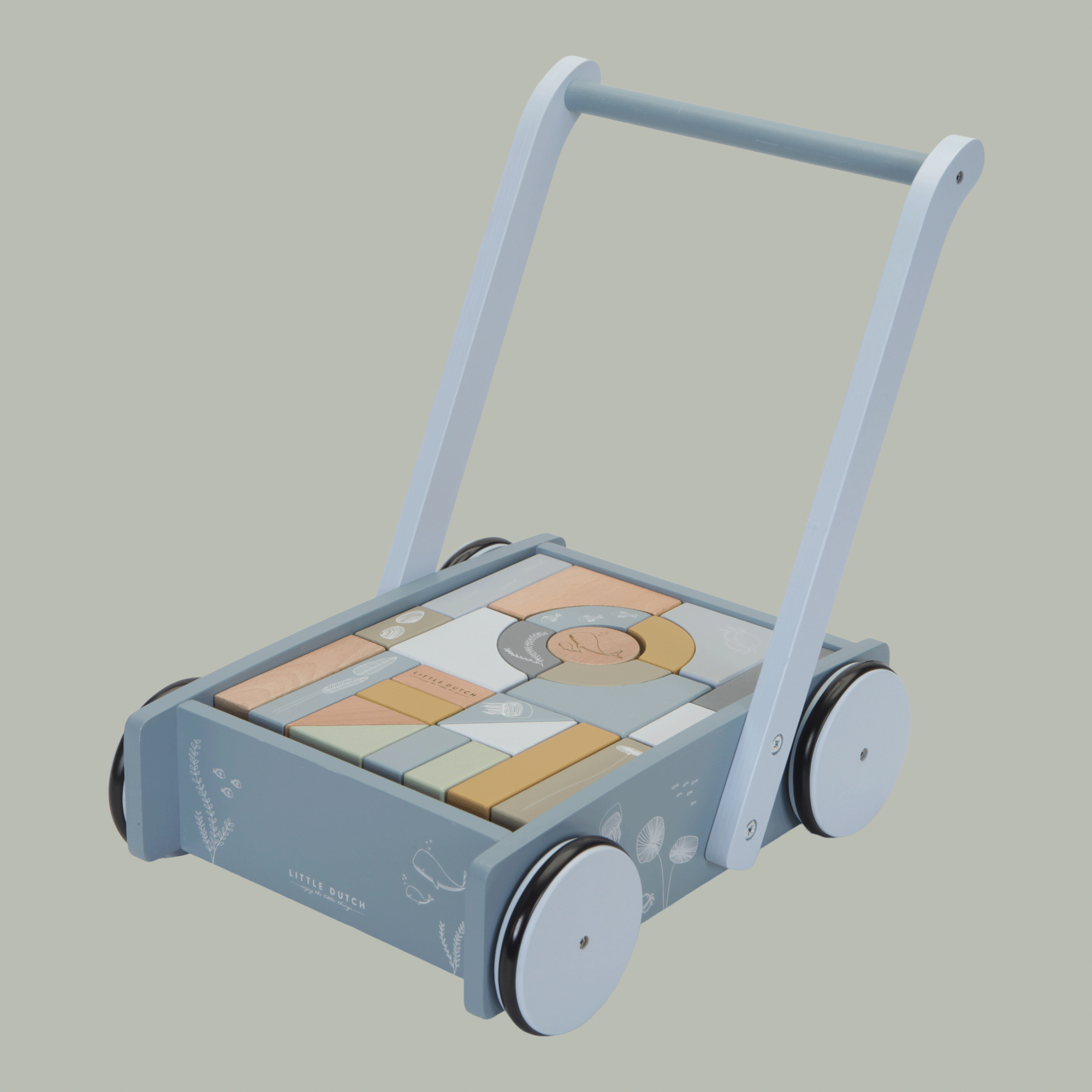 Little Dutch, Wózek z klockami Błękit Ocean