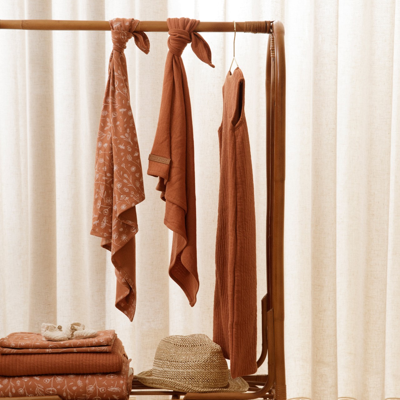 Little Dutch, Śpiworek do spania z odpinanymi rękawkami 70 cm Wild Flowers Rust