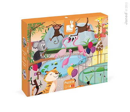 Janod, puzzle sensoryczne 20 elementów Wycieczka do zoo Janod, puzzle sensoryczne 20 elementów Wycieczka do zoo