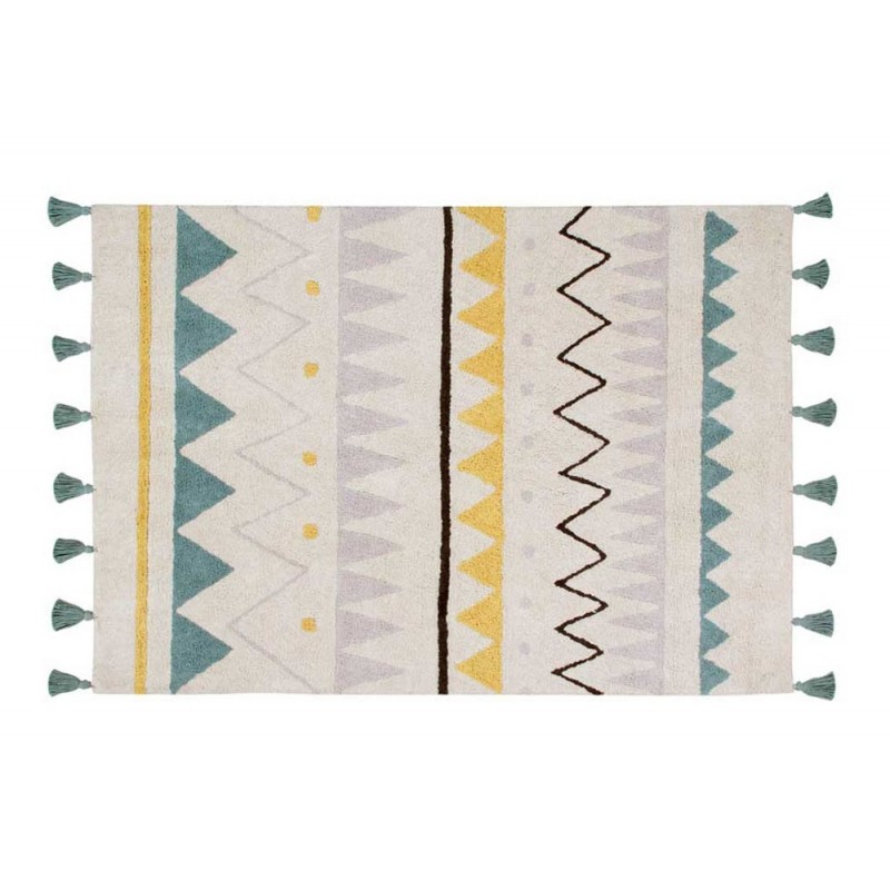Lorena Canals, Dywan do prania w pralce Azteca Natural - Vintage Azul Lorena Canals, Dywan do prania w pralce Azteca Natural - Vintage Azul