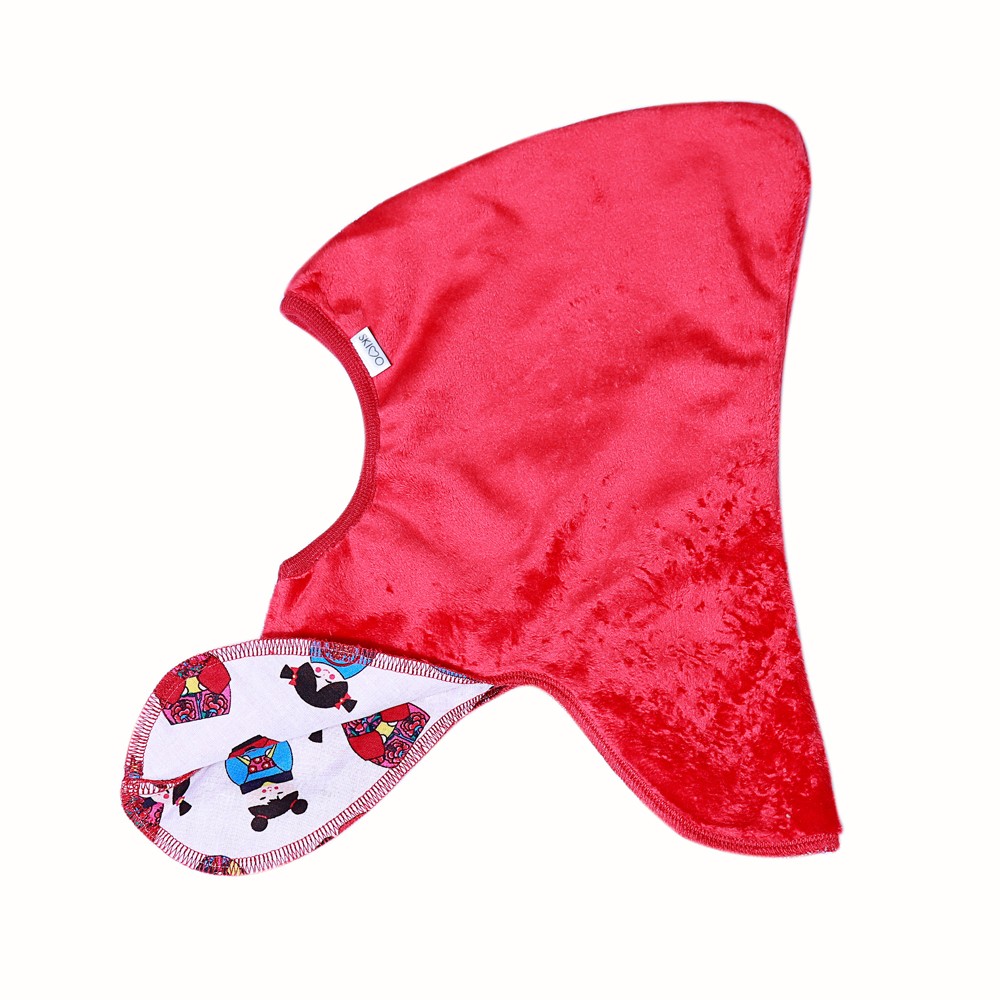 Dwustronna czapeczka krasnala Skimo czerwona - babuszki