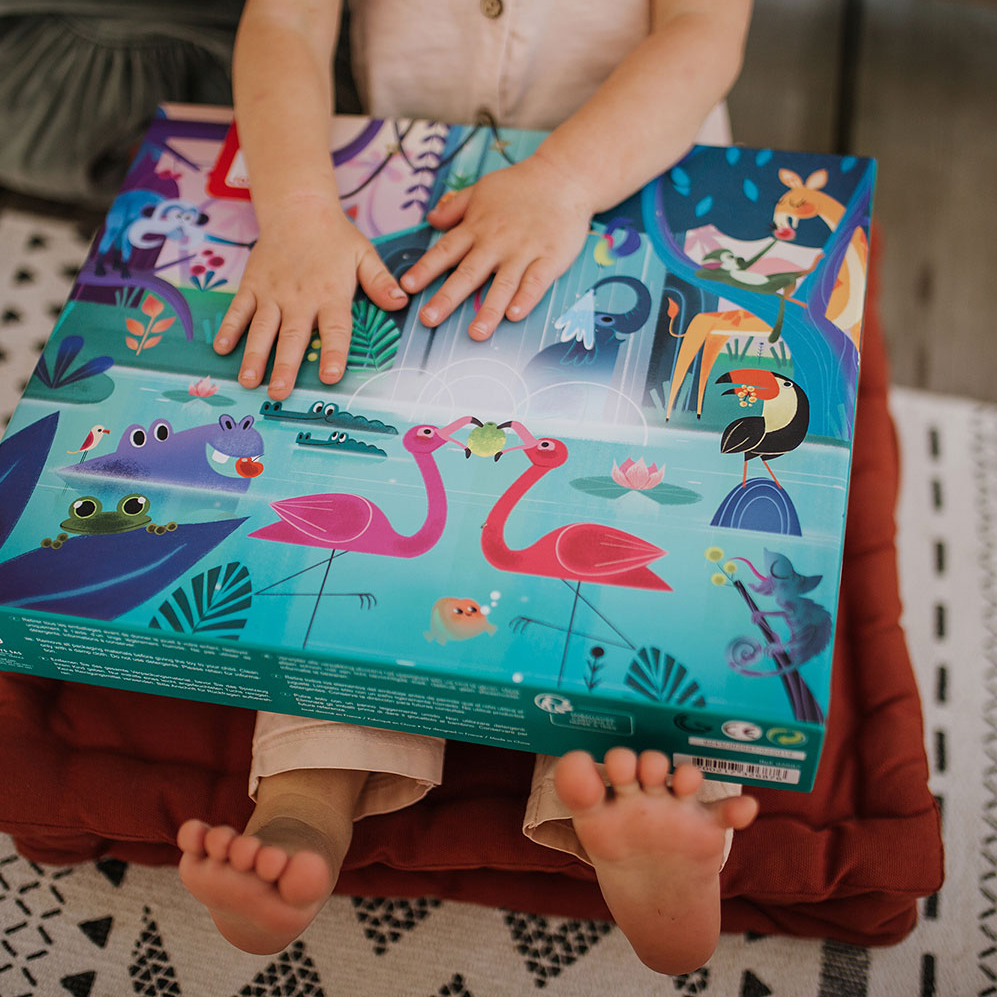 Janod, Puzzle z niespodzianką 20 elementów Uczta w dżungli