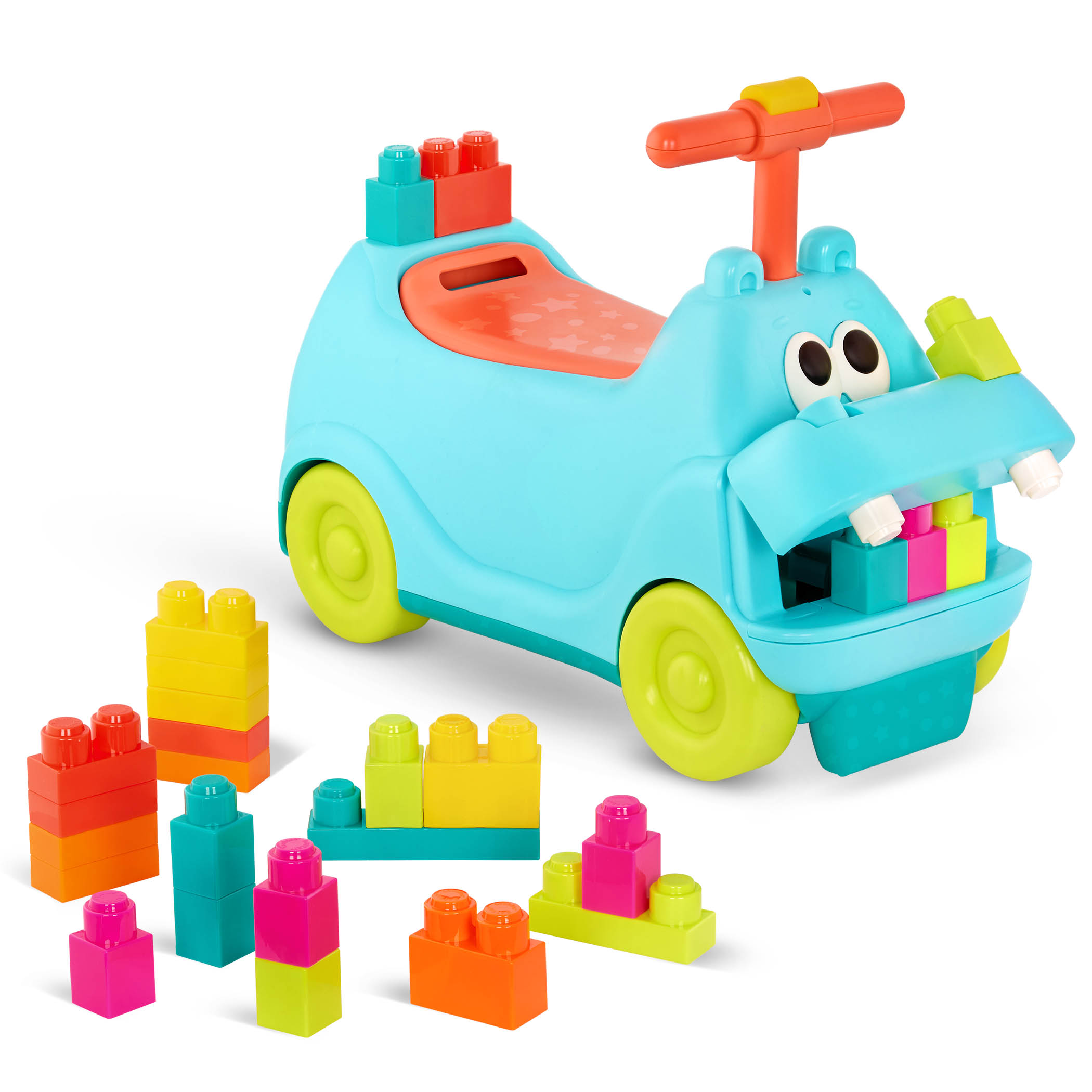 Btoys, Locbloc Hippo Ride-On with Blocks – jeździk-hipcio z klockami Btoys, Locbloc Hippo Ride-On with Blocks – jeździk-hipcio z klockami