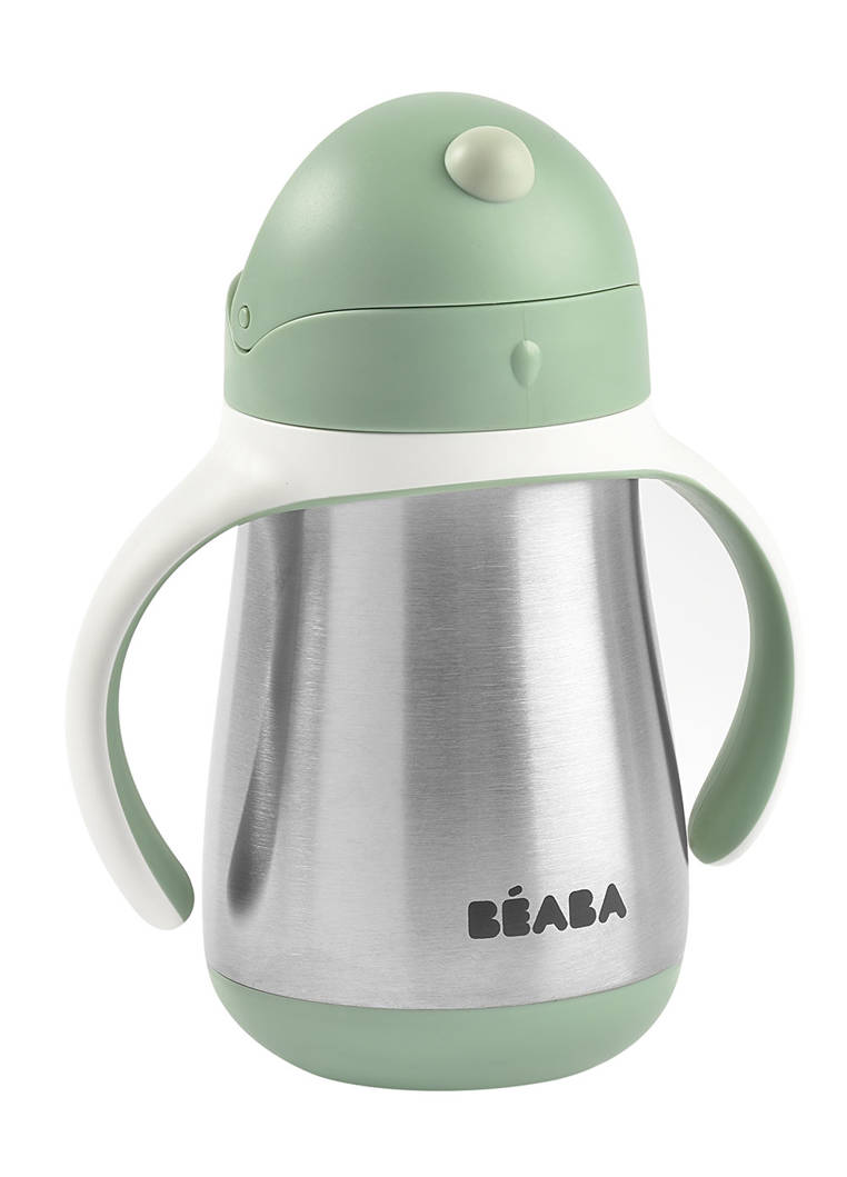 Beaba, Bidon termiczny termobutelka ze słomką 250 ml Sage green Beaba, Bidon termiczny termobutelka ze słomką 250 ml Sage green