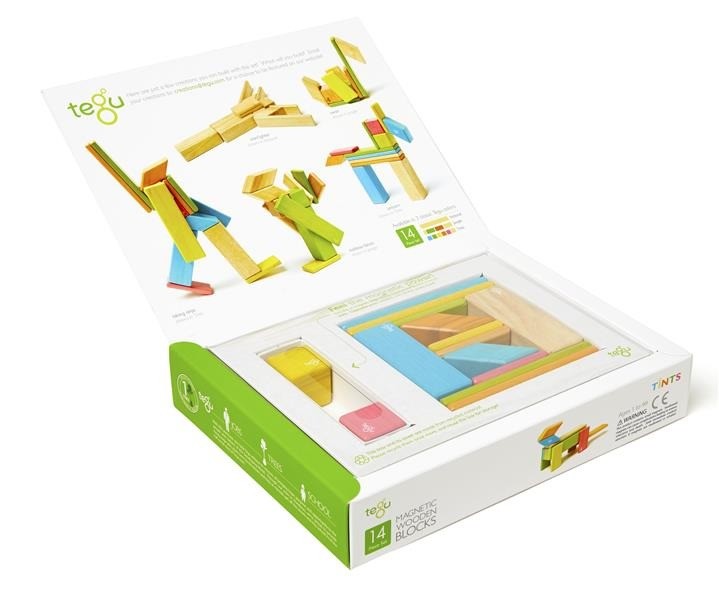 Tegu, Drewniane klocki magnetyczne CLASSICS zestaw 14szt Tints Tegu, Drewniane klocki magnetyczne CLASSICS zestaw 14szt Tints