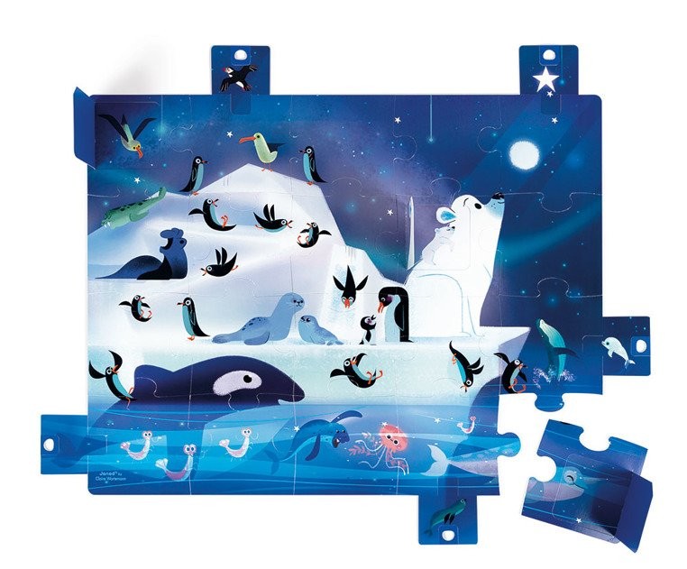 Janod, Puzzle z niespodzianką 20 elementów Pod gwiazdami Janod, Puzzle z niespodzianką 20 elementów Pod gwiazdami