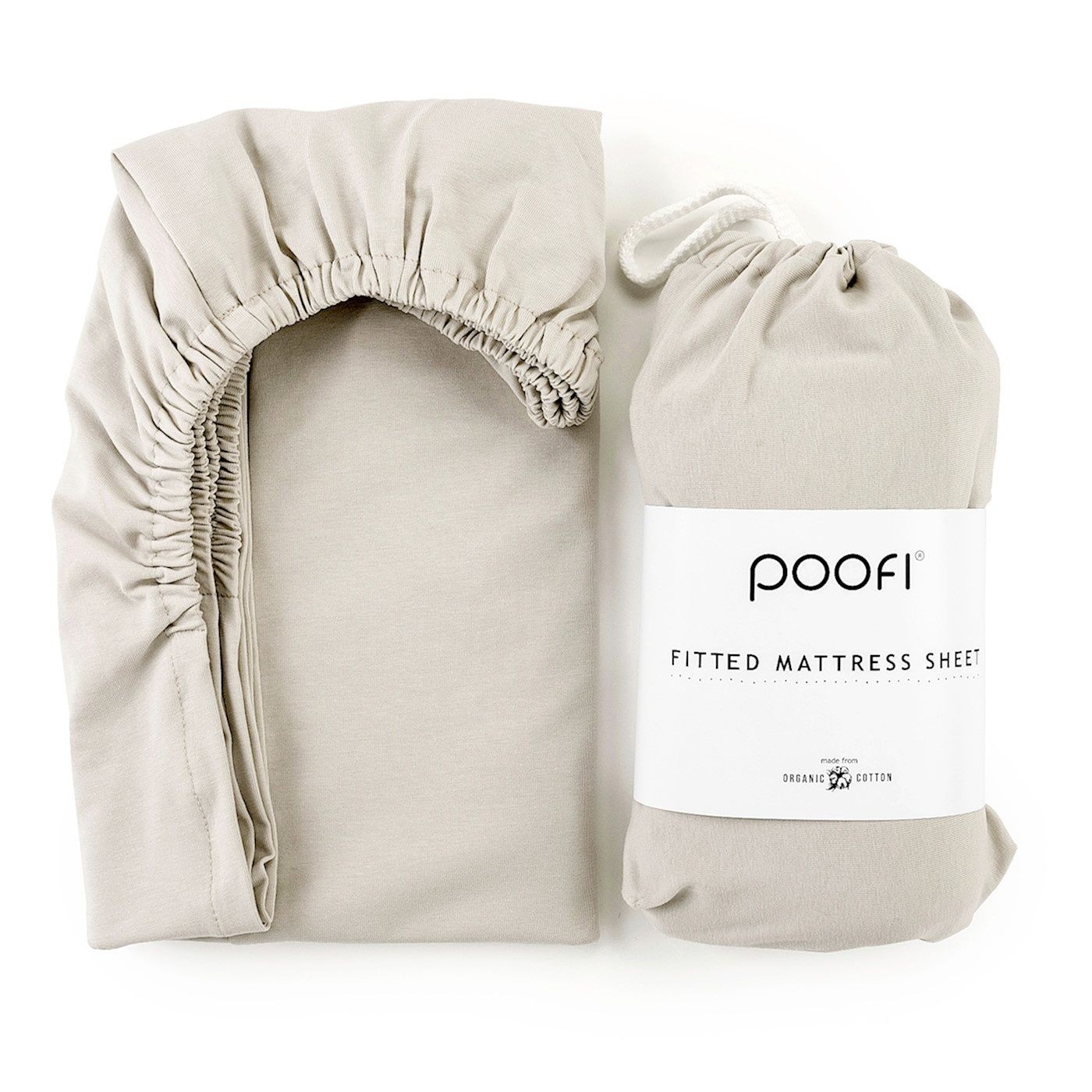 Poofi, Prześcieradło Organic&Color 70x140 - latte