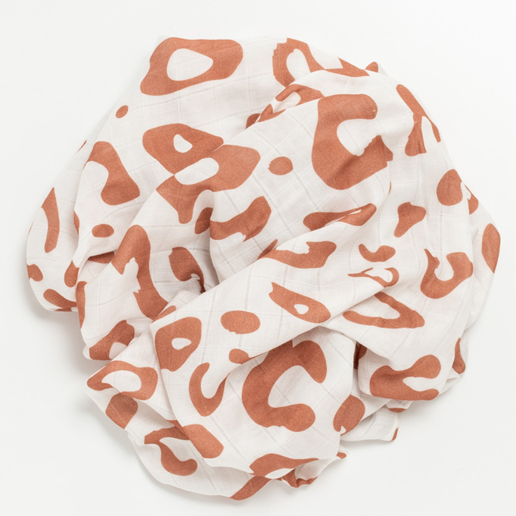 BimBla, Otulacz bambusowo - bawełniany 100X100 Leo - ceglany