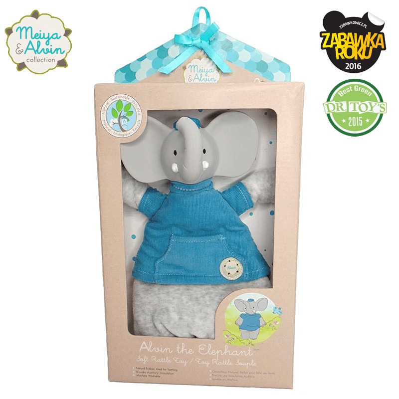 Meiya & Alvin, Miękka lalka grzechotka z Organicznym Gryzakiem Alvin
