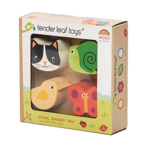 Tender Leaf Toys, Drewniana zabawka sensoryczna - Zwierzęta - kształty i faktury Tender Leaf Toys, Drewniana zabawka sensoryczna - Zwierzęta - kształty i faktury